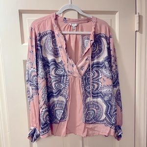Lucky Brand 3x Top with Pink, Grey and White.